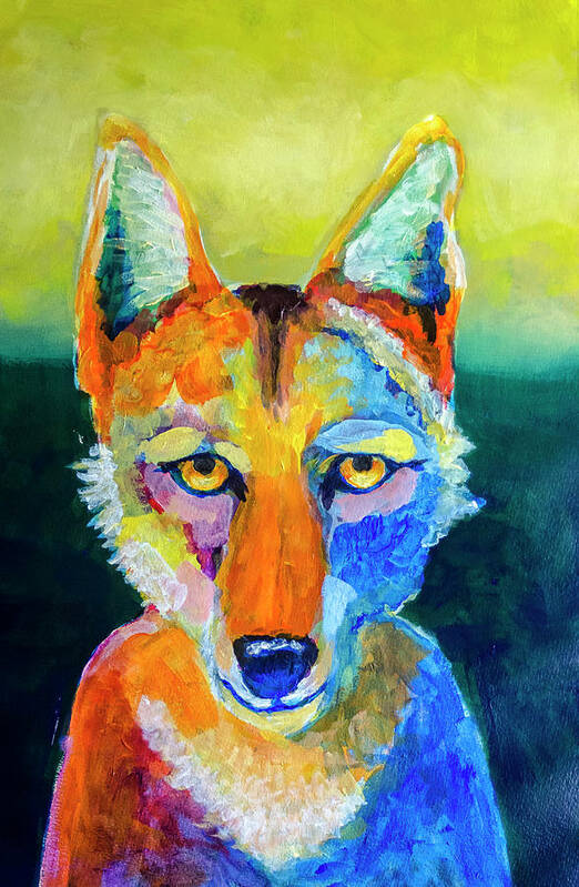 Coyote Art Print featuring the painting Coyote by Rick Mosher