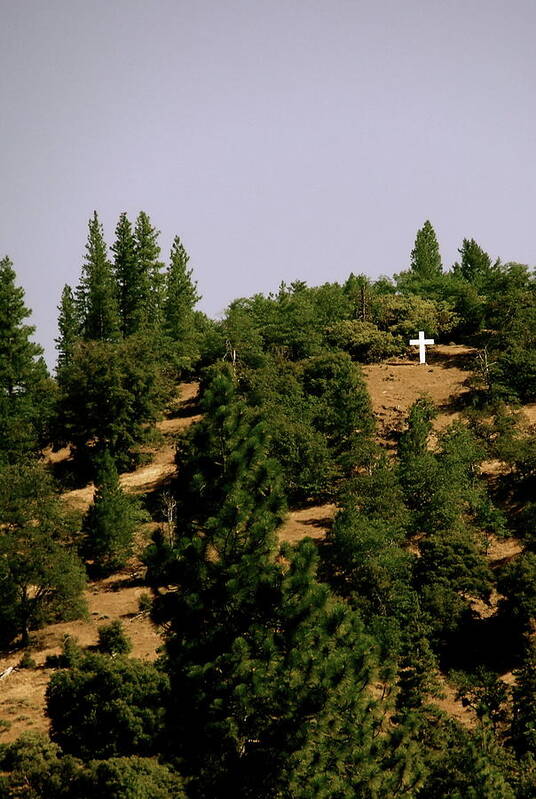Cross On The Hill Art Print featuring the photograph Cross on the Hill by Allison Adams
