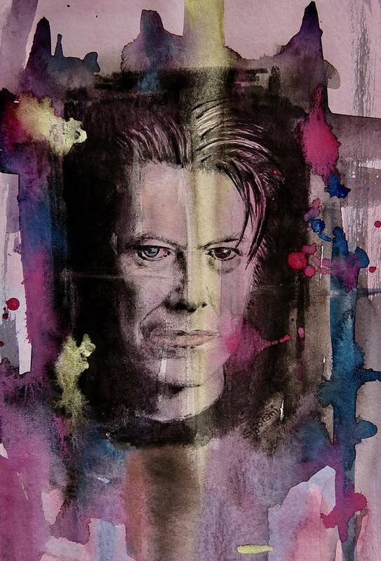 David Bowie Art Print featuring the painting David Bowie by Geni Gorani