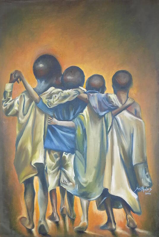 Friends Art Print featuring the painting Friends by Olaoluwa Smith