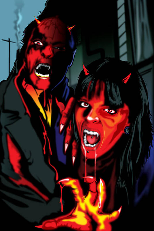 Devil Art Print featuring the digital art Devil vampires by Brian Gibbs