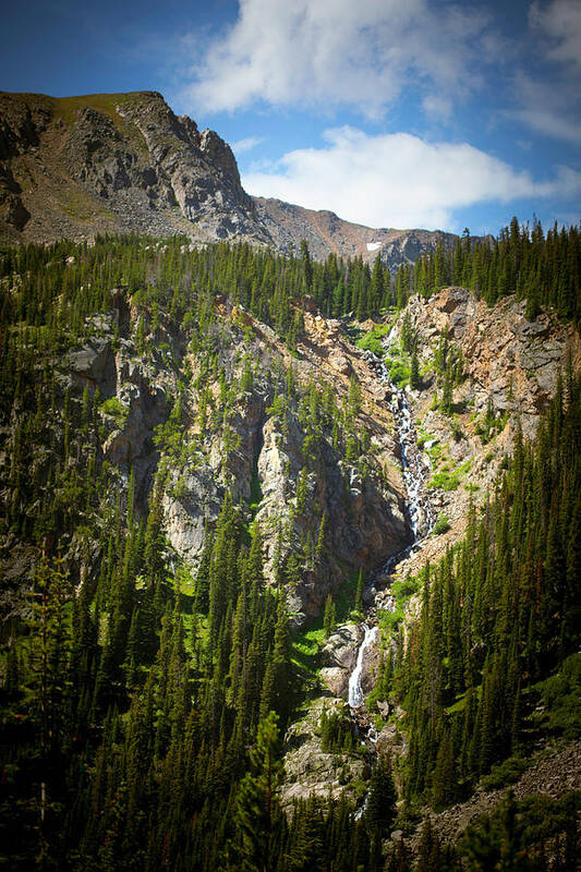 Diamond Lake Trail Art Print featuring the photograph Diamond Lake Trail Waterfall by Marilyn Hunt