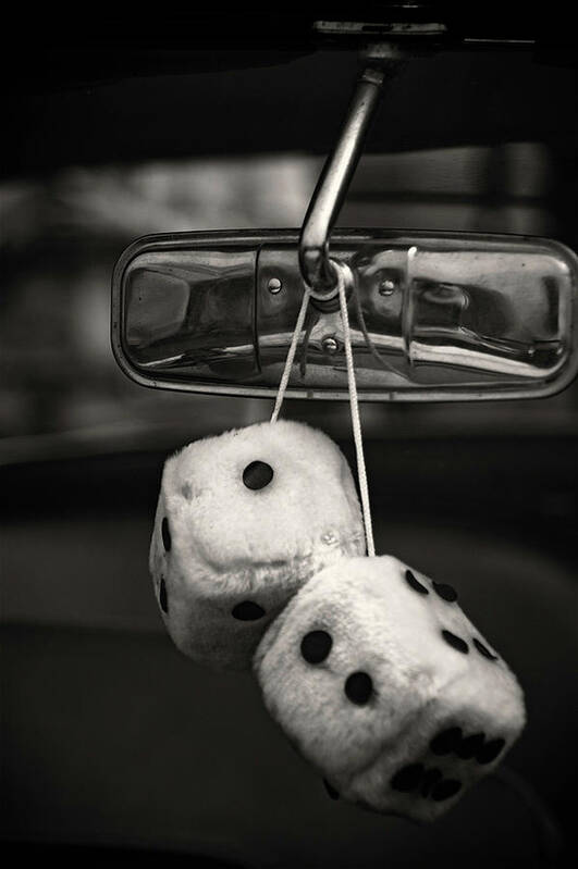 Furry Dice Art Print featuring the photograph Dice in the Window by Kathleen Messmer