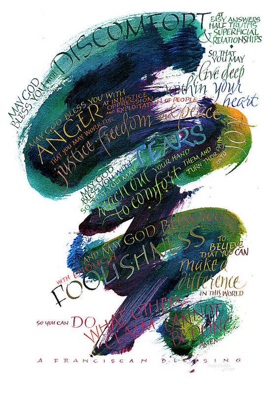 Achievement Art Print featuring the painting Discomfort Teal-Blue by Judy Dodds