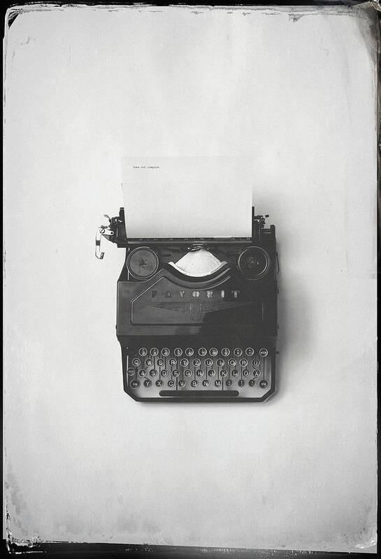 Adler Favorit Typewriter Art Print featuring the photograph Does Not Compute. by Susan Maxwell Schmidt