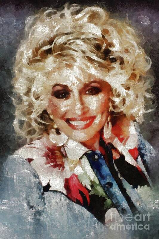 Hollywood Art Print featuring the painting Dolly Parton by Mary Bassett by Esoterica Art Agency