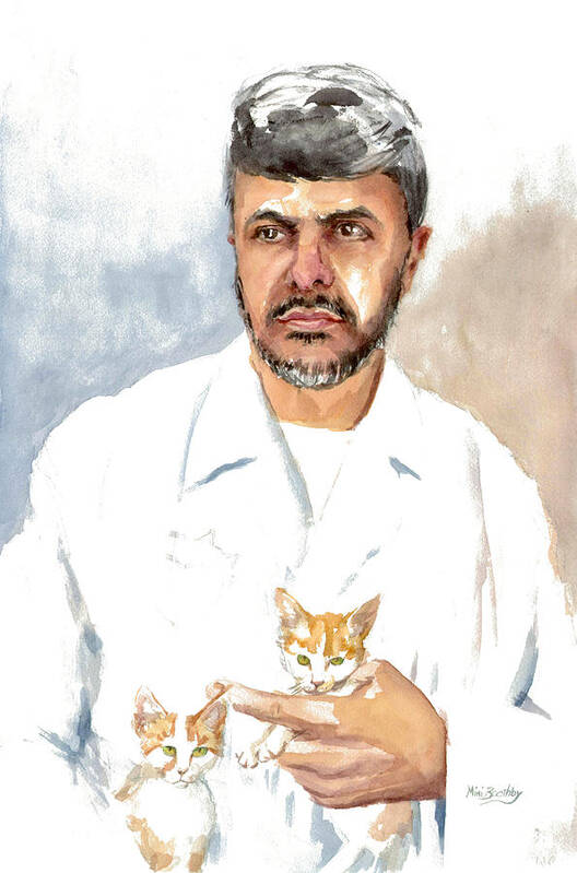 Man Art Print featuring the painting Dr Yoossef by Mimi Boothby