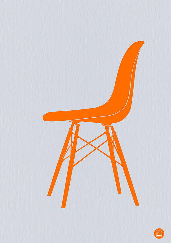 Eames Chair Art Print featuring the digital art Eames Fiberglass Chair Orange by Naxart Studio