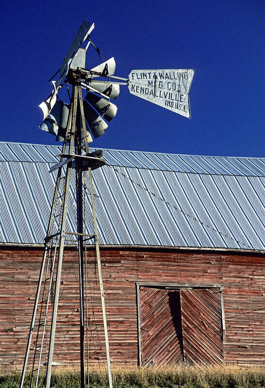 Outdoors Art Print featuring the photograph Eid Road Windmill by Doug Davidson