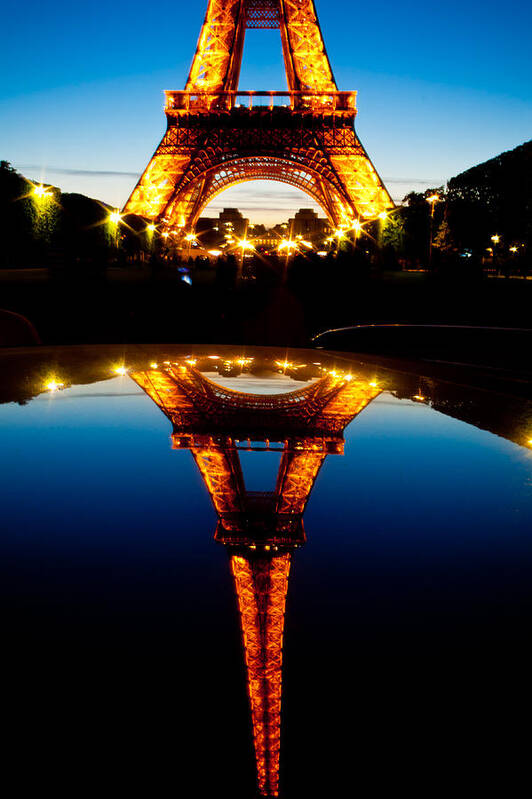 Eiffel Tower Art Print featuring the photograph Eiffel Tower Reflection by Anthony Doudt