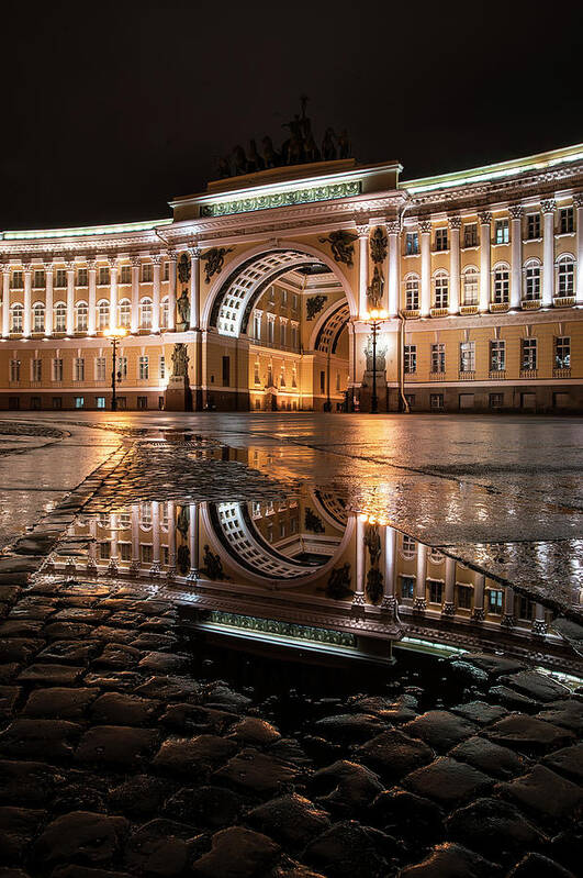 Petersburg Art Print featuring the photograph Evening reflections by Jaroslaw Blaminsky