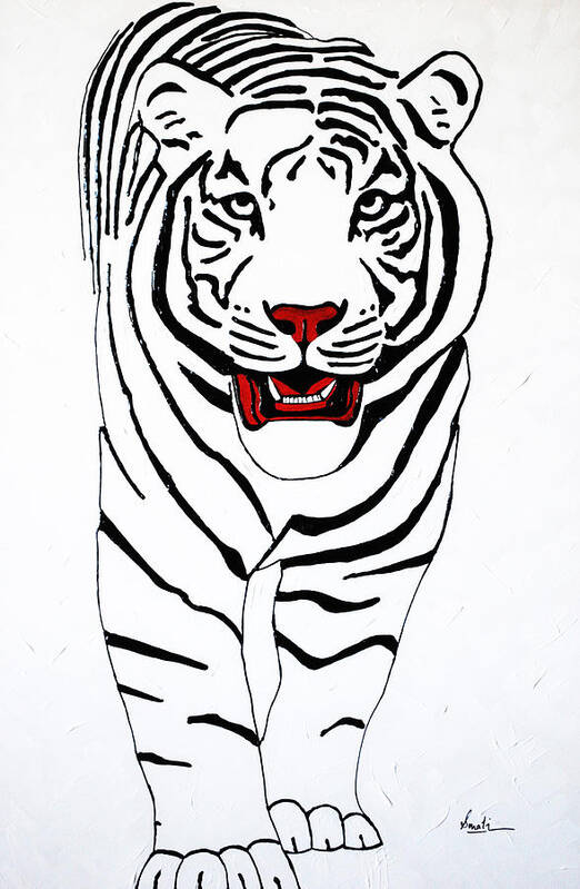 Tiger Art Print featuring the painting Eye of the tiger by Sonali Kukreja