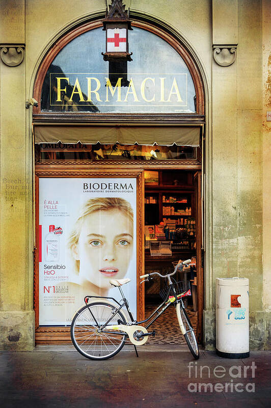 Bicycle Art Print featuring the photograph Farmacia Bioderma Bicycle by Craig J Satterlee