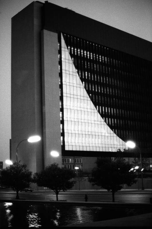 Book Work Art Print featuring the photograph Federal Reserve building at twilight by Mike Evangelist