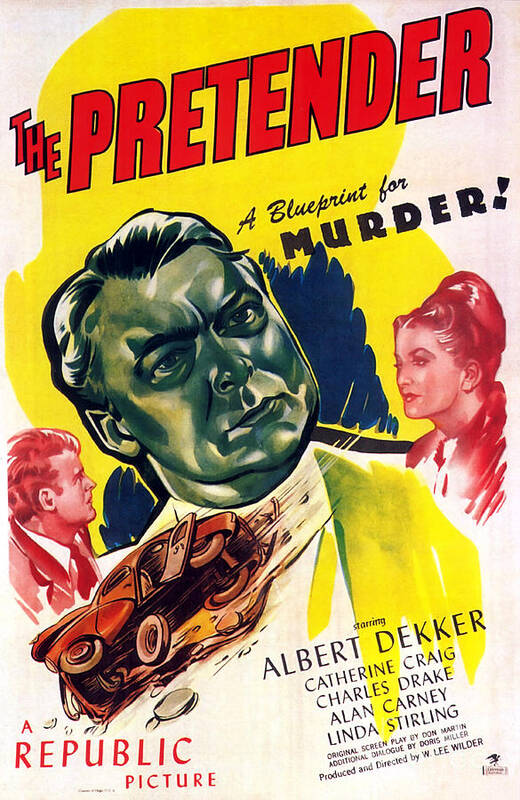 Film Noir Poster The Pretender Art Print featuring the painting Film Noir Poster The Pretender by Vintage Collectables