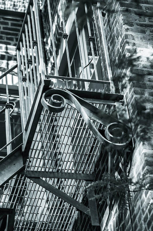 Fire Art Print featuring the photograph Fire escape stairs 4 by Jason Hughes