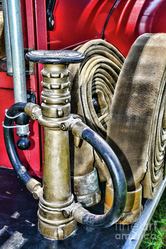 Fireman Art Print featuring the photograph Fireman its all about the nozzle by Paul Ward