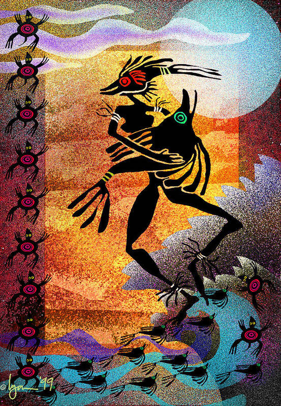 Dance Art Print featuring the painting Fish Dance by Angela Treat Lyon