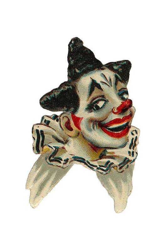 Vintage Clown Art Print featuring the digital art Flirty by Kim Kent