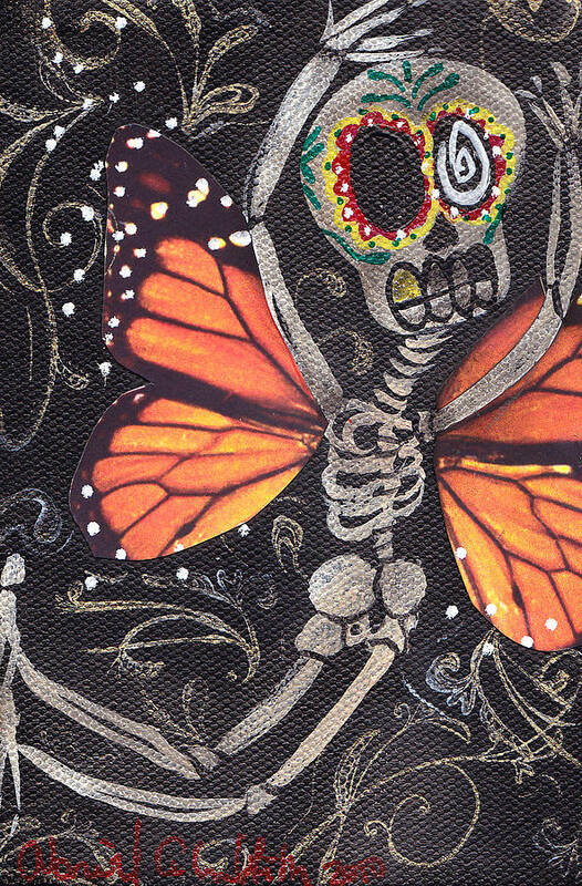 Day Of The Dead Art Print featuring the painting Flying Away by Abril Andrade