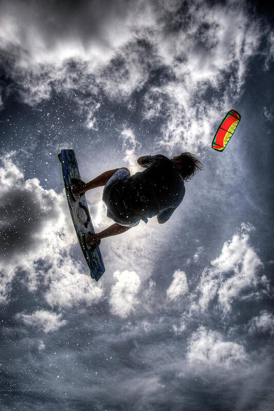 Kiteboarding Art Print featuring the photograph Flying by Nick Shirghio