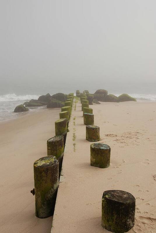 Jersey Shore Art Print featuring the photograph Fog Sits On Bay Head Beach - Jersey Shore by Angie Tirado