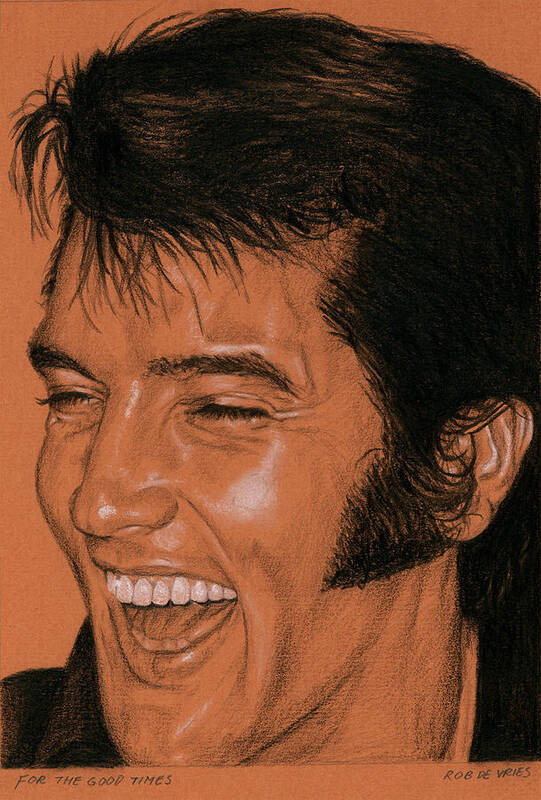 Elvis Art Print featuring the drawing For the good times by Rob De Vries