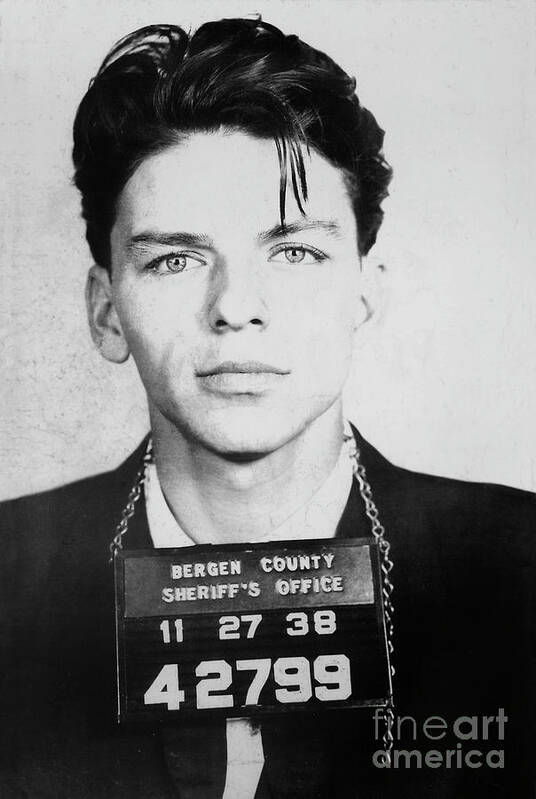 #faatoppicks Art Print featuring the photograph Frank Sinatra Mugshot by Jon Neidert