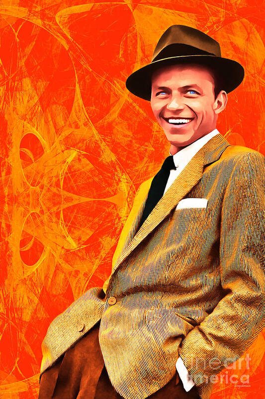 Wingsdomain Art Print featuring the photograph Frank Sinatra Old Blue Eyes 20160922 by Wingsdomain Art and Photography