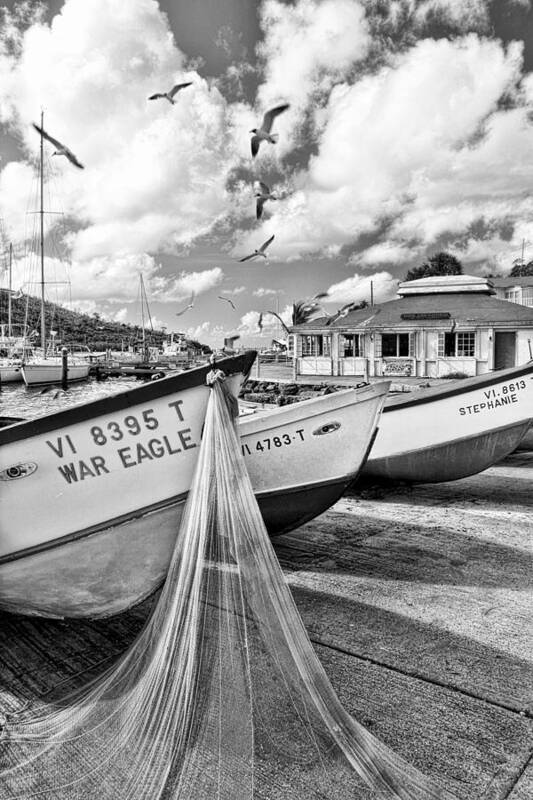 Virgin Islands Art Print featuring the photograph Frenchtown fishing boats 1 by Gary Felton