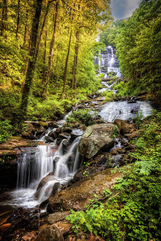 Appalachia Art Print featuring the photograph Full Beauty Amicalola Falls by Debra and Dave Vanderlaan