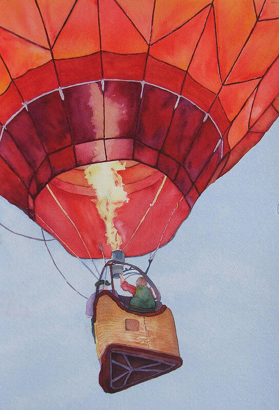 Balloons Art Print featuring the painting Full of Hot Air by Judy Mercer