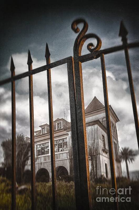 Fence Art Print featuring the photograph Gate to Haunted House by Carlos Caetano