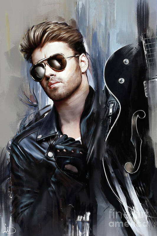 George Michael Art Print featuring the painting George Michael Singer by Melanie D