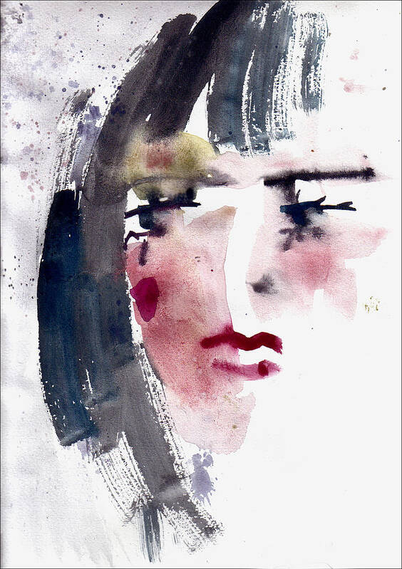 Woman Art Print featuring the painting Gloomy Woman by Faruk Koksal