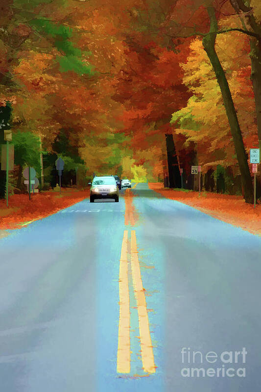Cars Art Print featuring the digital art Going Down the Road by Xine Segalas