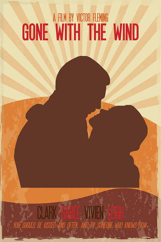 Gone With The Wind Art Print featuring the painting Gone With The Wind Poster Print - You Should Be Kissed And Often And By Someone Who Knows How by Beautify My Walls