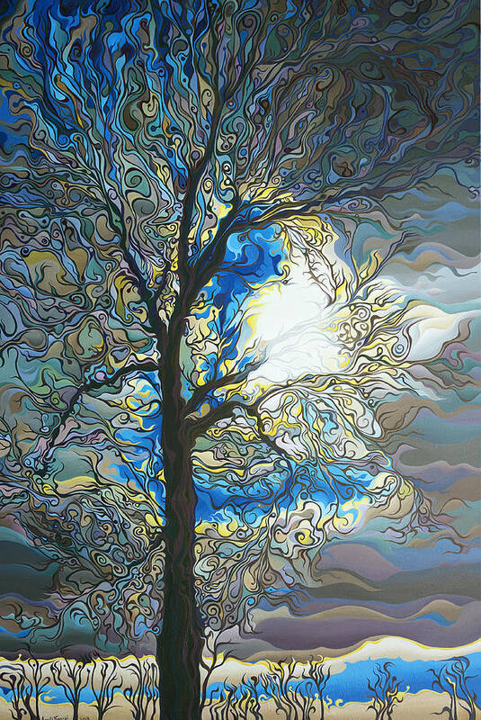 Tree Art Print featuring the painting Grasping at Sunshine by Amy Ferrari