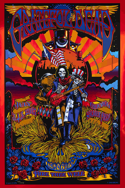 Grateful Dead Art Print featuring the digital art Grateful Deads Soldier Field Chicago by The Deads