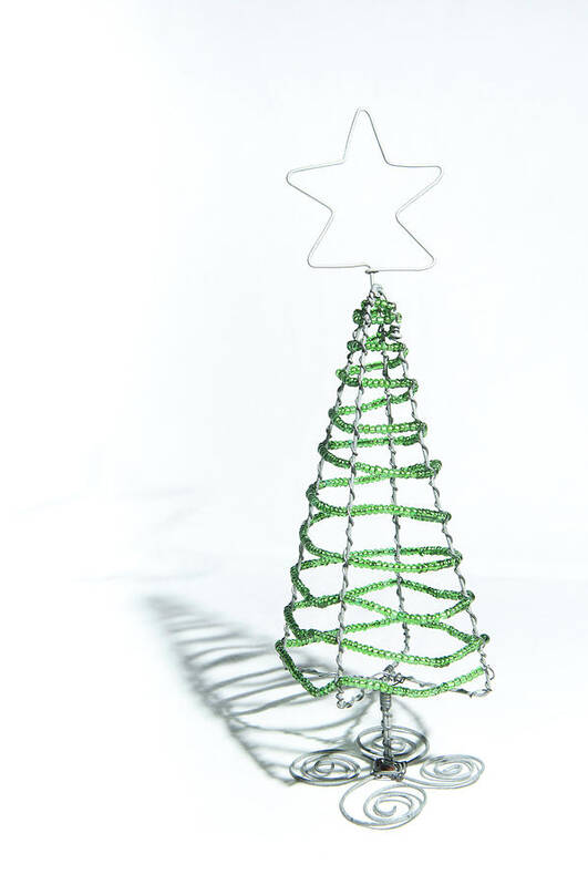 Helen Northcott Art Print featuring the photograph Green Bead Christmas Tree by Helen Jackson