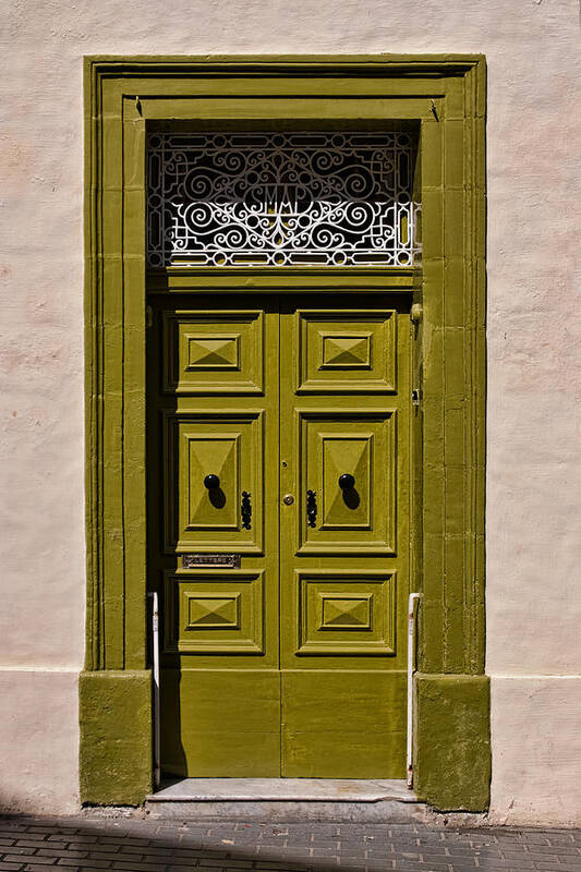 Doors Art Print featuring the photograph Green Door by Joerg Lingnau