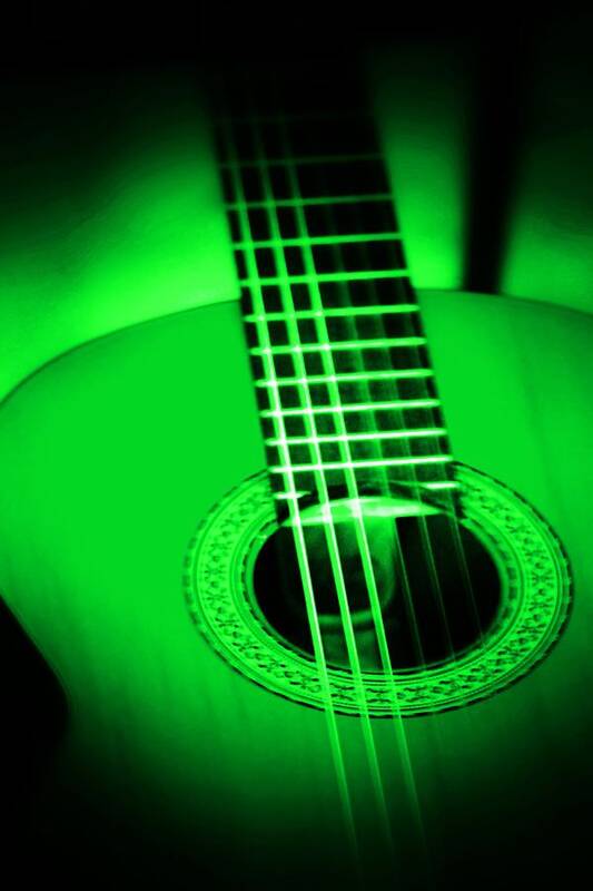 Music Art Print featuring the photograph Guitar In Color by Karen Wagner