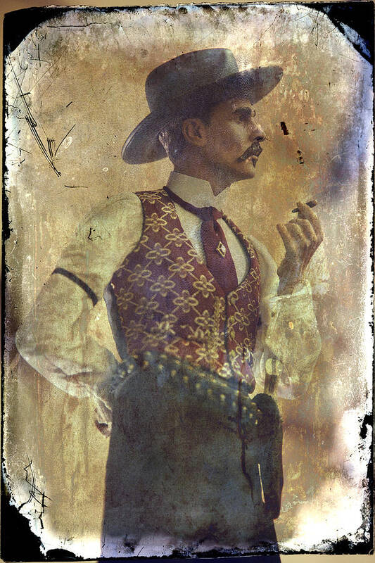 Doc Holliday Art Print featuring the photograph Gunslinger III Doc Holliday in fine attire by Toni Hopper