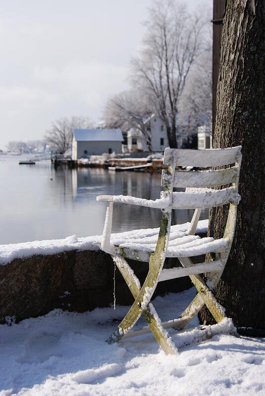 Chair Art Print featuring the photograph Harborside View by Margie Avellino