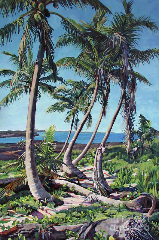 Palm Trees Art Print featuring the painting Harpster Island by Patricia A Griffin