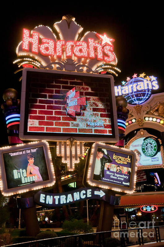 Las Vegas Art Print featuring the photograph Harrahs by Andy Smy