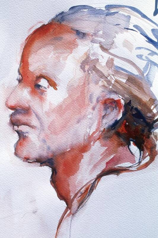 Headshot Art Print featuring the painting Head Study 5 by Barbara Pease
