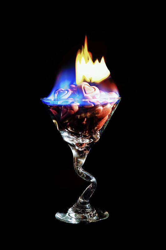 Martini Art Print featuring the photograph Hearts on Fire by Scott Campbell