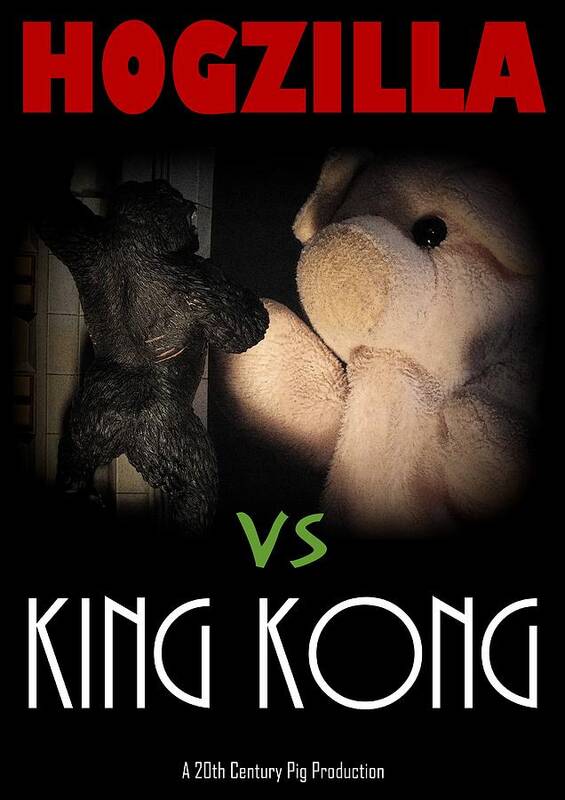 Godzilla Art Print featuring the photograph Hogzilla vs King Kong by Piggy