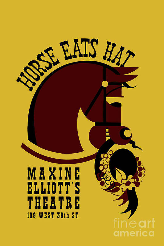  Art Print featuring the drawing Horse eats hat by Heidi De Leeuw